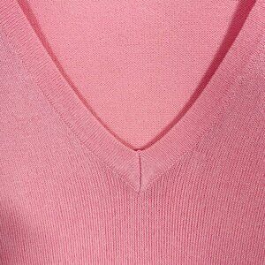 KAFFE KAmachelle Women's Knit sweater Long Sleeve V-Neck Pullover  size M pink